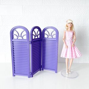 3-Panel Purple Privacy Screen Doll 1:6 Scale Furniture 12” Barbie Integrity NEW